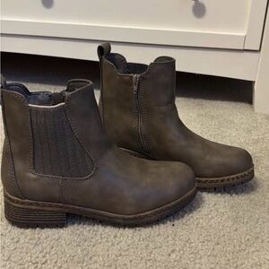 Brownish Gray Ankle Boots